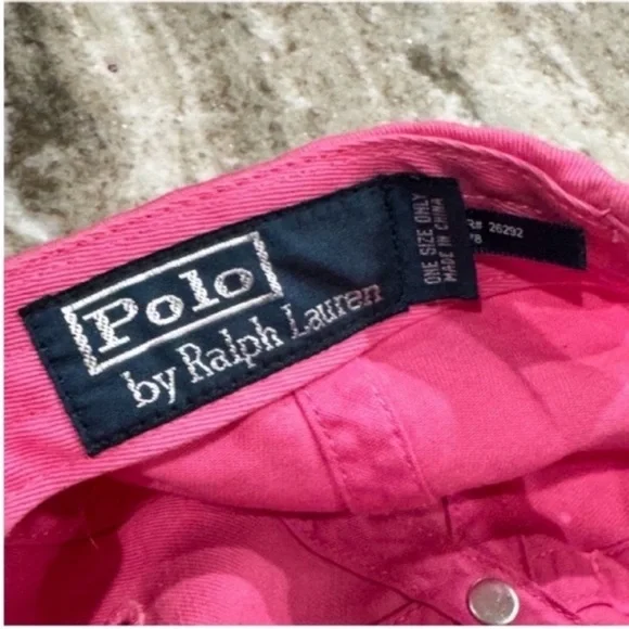 Ralph Lauren Vibrant Pink Cap with Navy Logo - Picture 6 of 10
